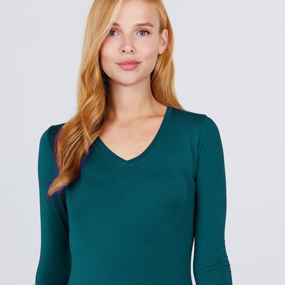 Cotton Jersey V-Neck Top - Picture 4 of 16